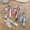 Pingente de chave de coelho fofo de acrílico colorido boneca de coelho requintada chaveiro de carro ornamentos de mochila atacado