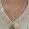 Novo Colar Empilhado Cruz Dupla Camada Ins Luxo Leve Nicho High-End Pingente Gota D'água Acessório para Clavícula Garota Popular