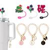 Gorra de paja Stanley de primavera con cadena del alfabeto 26, gorra de paja Situ, accesorios para taza de agua, accesorios para taza Stanley