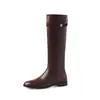Botas de Tacón Grueso con Punta Redonda Estilo Perezoso Parisino de Moda Adelgazantes Apiladas 2026 Otoño/Invierno Nuevas Botas de Montar Versátiles sin Cordones