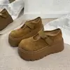 Mocasines de Suela Gruesa para Mujer, Nuevos Zapatos de Primavera y Otoño 2026 para Mujer, Zapatos Birkenstock que Aumentan la Altura para Mujeres Bajitas, Combinados con Faldas, Zapatos Mary Jane