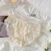 Ropa Interior Japonesa de Crema con Burbujas Dulce para Niña Sexy Encaje de Lazo Puro Deseo Nuevo Estilo Calzones para Mujer