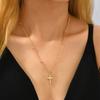 Colar Pingente Cruzado Design Simples Multiestilo Cobra com Strass Brilhante Colar Corrente de Contas Versátil para Clavícula