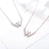 Collar W para mujer, de plata de ley, con letras sencillas y elegantes, cadena de clavícula, popular, de red roja, combina con todo, joyería para novias, regalo para novia