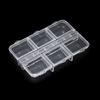Caja de almacenamiento de herramientas para decoración de uñas, venta al por mayor, caja larga de joyería con 6 diamantes de imitación rectangulares, caja de almacenamiento de uñas de sauce, caja transparente independiente de doble fila