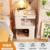 Mesita de noche blanca, creativa, para apartamento pequeño, estantería alternativa, moderna, sencilla, para sala de estar, sofá, dormitorio, mesita de noche