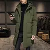 Roupas de Inverno Masculinas de Tamanho Grande, Jaqueta Masculina Capuzada de Comprimento Médio Engrossada, Casaco Quente Solto de Tamanho Grande, Parka Masculina