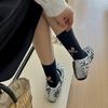 Meias simples de estilo japonês no meio da panturrilha Meias femininas de salto primavera e verão com arco de pilha ins meias estilo formal para todos os jogos na moda