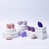 Esponja de maquillaje gigante suave grande diagonal sin látex forma de huevo borla para polvos huevo de belleza multicolor con puntos