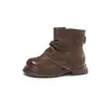 Botines tipo Martin para niña, nueva colección otoño 2026, botines sencillos con suelas suaves antideslizantes, altura hasta media pantorrilla, estilo popular, botines de cuero versátiles para niñas mayores
