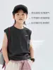Ropa para Niños Chaleco de Canalé para Niños Verano 2026 Nuevo Estilo Camiseta Fina Sin Mangas Estampada para Niños Top de Verano para Niños Grandes