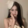 Chapéu de Rede Estilo República da China Grampo de Cabelo Véu de Noiva Adorno de Cabeça Decoração de Vestido Qipao Adereços Acessórios de Cabelo Adereços para Fotos de Qipao