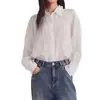 En stock fabricante mayorista 2026 modelo nuevo color liso encaje bordado floral manga larga holgada camisa para mujer