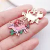 Impresión de Gota de Aceite Transfronteriza Lindo Gato Dibujo Animado Animal Colgante DIY Pulsera Collar Llavero Accesorios de Joyería