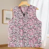 Novo Colete Floral para Mulheres de Meia-Idade e Idosas, para Mães e Avós, Jaqueta Acolchoada de Algodão Espesso Chinesa 2025, Colete Quente de Inverno Sem Mangas