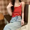 20 *** Patrón Tejido Camisola Pequeña para Mujer Verano Francés Dulce y Atrevido Sin Mangas Camiseta Ropa Exterior Hermosa Espalda Top
