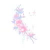 Pegatina de tatuaje de ramo de estrellas rosa claro, pegatina de estrella floral rosa suave mate y morada, tatuaje impermeable para la parte superior del brazo, antebrazo, clavícula