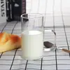 Taza de agua de vidrio de borosilicato alto, taza de vidrio recta, taza de té con asa, taza de té, taza de jugo, taza de leche, taza de agua de oficina