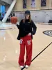 Pantalones de chándal de moda estilo americano hip-hop para hombres y mujeres, pantalones casuales estampados de alta calle para primavera, pantalones de pierna ancha deportivos para danza jazz