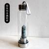 Botella de agua de cristal con forma hexagonal, de vidrio natural, rosa, morado y blanco, con alto contenido de boro, para té, venta al por mayor.