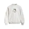 Moletom com Capuz Patchwork Estampa de Carta Retrô Americana Gola Redonda Masculino Solto Casual Moletom Primavera/Outono Estilo Tendência