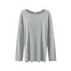 681-2026 Estilo europeo y americano primavera/verano nuevo sexy ajustado de manga larga camiseta moda femenina blusa tejida top