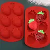 Castelo de Açúcar em estoque Molde de silicone para bolo de morango de 6 peças Molde de chocolate DIY Gelatina Mousse Pão Assar