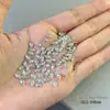Set de mini pedrería de circonia blanca brillante para uñas, pedrería irregular de fondo plano, accesorios populares de colores mixtos para decoración de uñas
