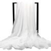 Bufanda de Seda Blanca para Mujer, Bufanda de Gasa Fina para Protección Solar de Verano, Bufanda Larga Versátil para Primavera y Otoño, para Bailar y Tomar Fotos, Chal de Doble Propósito