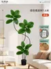 Plantas Verdes Artificiales de Gama Alta para Decoración de Sala de Estar, Planta Realista Falsa de Caucho Negro para Decoración de Sala de Transmisión en Vivo