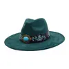 Aliexpress Amazon Otoño Top de Corazón de Gamuza Sombrero Fedora de Ala Ancha Sombrero Jazz de Ala Plana Sombrero de Caballero