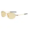 Nuevas gafas de sol metálicas de moda de estilo europeo y americano, gafas de sol polarizadas de alta gama con protección UV y sentido de la tecnología, transfronterizas