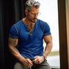Camiseta de manga corta de color sólido fino para hombre, nueva camiseta informal juvenil de primavera y verano 2024 de Amazon transfronteriza de comercio exterior