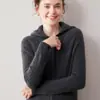 Cárdigan con capucha y cremallera 100% cachemira pura, nuevo estilo otoño/invierno, suéter de punto trenzado, corte holgado, efecto adelgazante