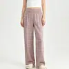 Novas calças de pijama térmicas femininas de outono, tecido escovado dupla face, adequadas para usar ao ar livre, estampa de desenho animado, calças de casa, calças compridas casuais
