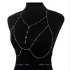 Cadena de Pecho Sexy Estilo Europeo y Americano, Cadena Corporal, Collar Elegante, Cadena para el Cuello para Mujeres, Cadena para Clavícula de Bikini con un Toque de Lujo