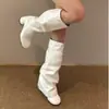 Botas over-the-knee longas femininas com fivela de cinto retrô, pernas de calça destacáveis de duas vias, novo estilo 2026, estilo "garota apimentada", cool e versátil