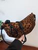 Bolsa Transfronteiriça Estampa de Leopardo Feminina Grande Capacidade 2024 Nova Outono e Inverno Casual Nicho Ombro Transversal Bolsa para Comuteira Bolsa Dumpling