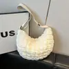 Bolso Cruzado Estilo Dumpling, Nuevo Bolso Acolchado de Algodón Otoño e Invierno, Sencillo y Elegante, Estilo Relajado, Gran Capacidad, Bolso Cruzado con Hombro Plegado