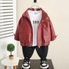 4935 Jaqueta de Couro Infantil 2026 Novo Estilo Roupa Infantil Primavera e Outono Jaqueta de Couro Roupa de Primavera Estilosa para Meninos