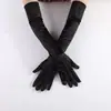 Guantes Largos Verdes de Satén Elástico para Fiesta de Graduación Fiesta Retro Actuación Cosplay Guantes para Mujer Guantes de Boda