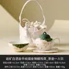 Juego de Té de Viaje Cerámico Blanco de Mineral de Roca Pintado a Mano por el Fabricante para una Persona Tetera Taza de Té Camping al Aire Libre Portátil Taza Rápida