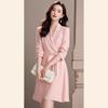 Vestido Terno Rosa Formal Profissional de Alta Qualidade Estilo Deusa Elegante Tendência Outono 2026