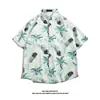 Camisa Hawaiana de Playa para Hombre de Manga Corta Verano Vacaciones en la Costa de Sanya Estilo Tailandés Retro Puerto Secado Rápido Top
