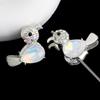 Cuentas de Aleación con Incrustaciones de Diamantes Color Mocha con Forma de Pájaro, Cuentas de Bola de Diamantes de Aleación con Agujero Recto DIY Cadena para Teléfono Llavero Cadena para Bolso Accesorios Resistentes