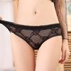 Ropa Interior Sexy de Encaje para Mujer Bordado de Loto Malla Calado Tentación Ropa Interior para Mujer Punto Cintura Baja Sexy Ropa Interior para Mujer