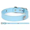 Coleira de PU para animais de estimação com contas de pérola de vidro coloridas e corrente, coleira decorativa ajustável para gatos e cães