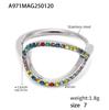 Anillo de Diamante de Color Hueco Omica Super Flash CNC Zircón Abertura Lateral Ajustable Color Resistente Acero Inoxidable Anillo para Dedo