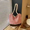 Amazon Bolso de Axila Rayado para Mujer 2026 Nuevo Bolso de Hombro Único para el Trabajo Bolso Cruzado Informal Bolso de Lona de Gran Capacidad