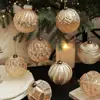 Nuevo Producto Bola de Navidad de 8 cm Color Champaña Polvo Pegajoso Polvo Dorado Adorno Colgante para Árbol de Navidad Retro Colgante Decoración Colgante Arreglo